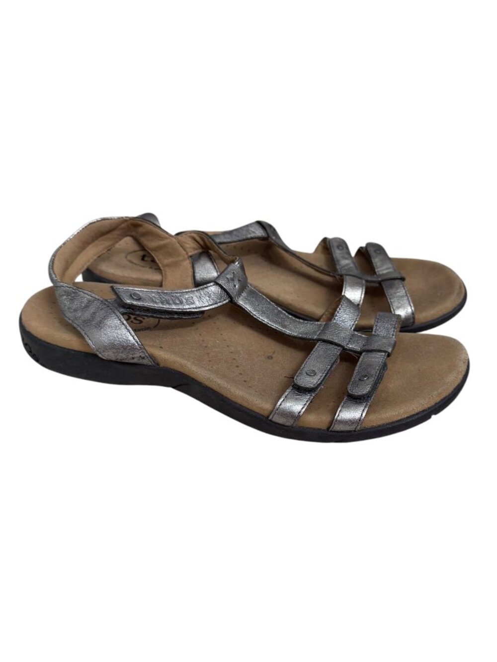 Taos Footwear Women's Trophy 2 Metallic Leather Strappy Sandals Size 8